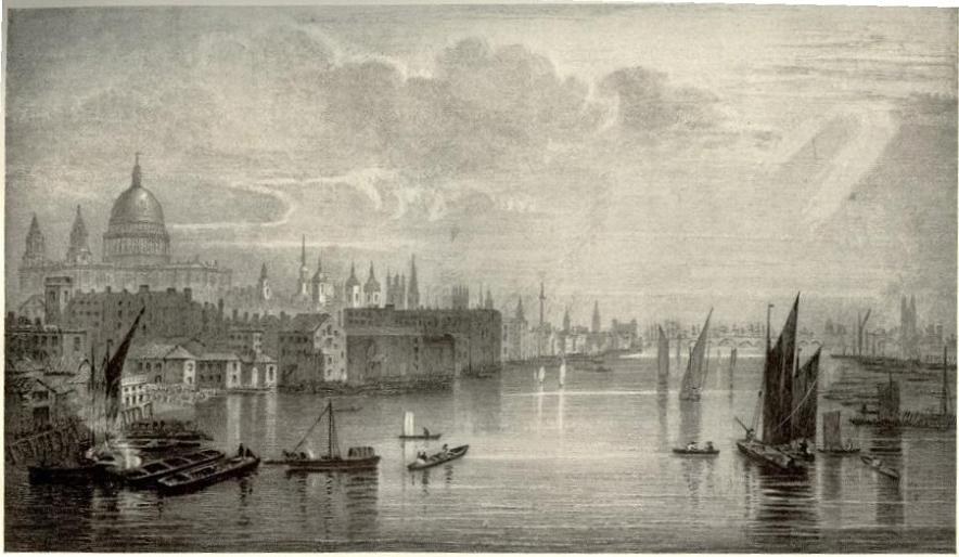 London from Blackfriars bridge in the 18th century 