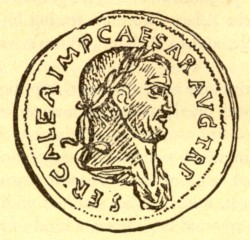 Coin showing the head of Galba
