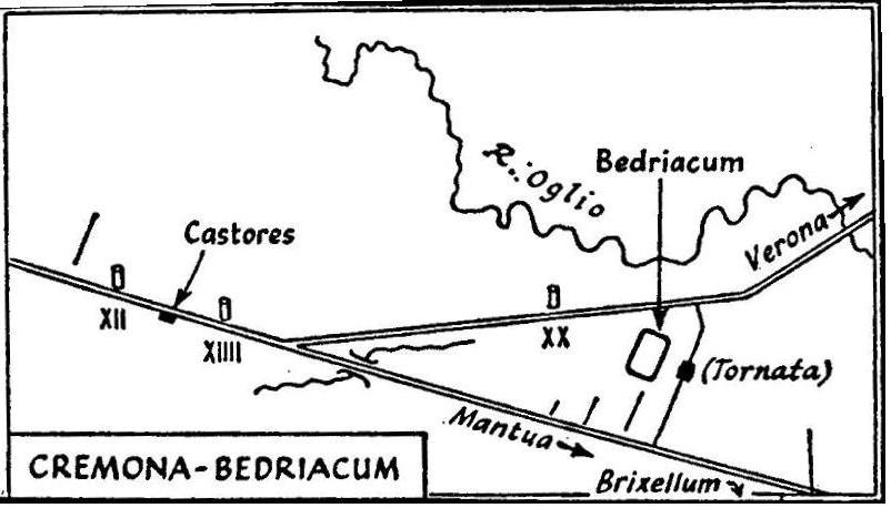 Map of Cremona-Bedriacum, first century A.D.